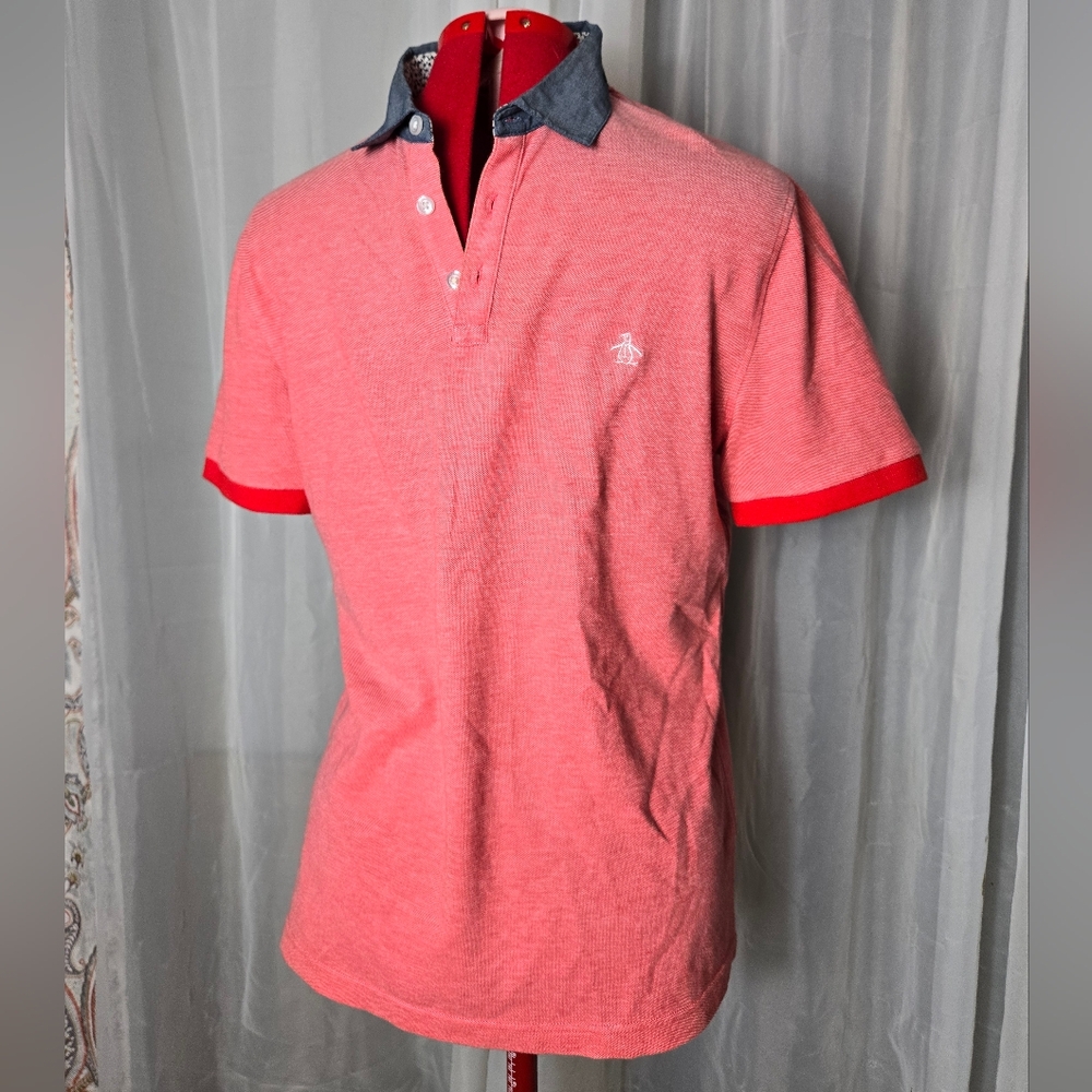 Original Penguin Men's Polo Shirt Medium Red/Scarlett